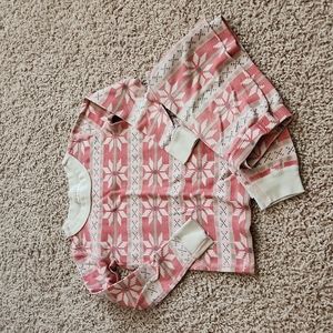 Hanna Andersson pink snowflake fairaisle print 100 4 pajamas